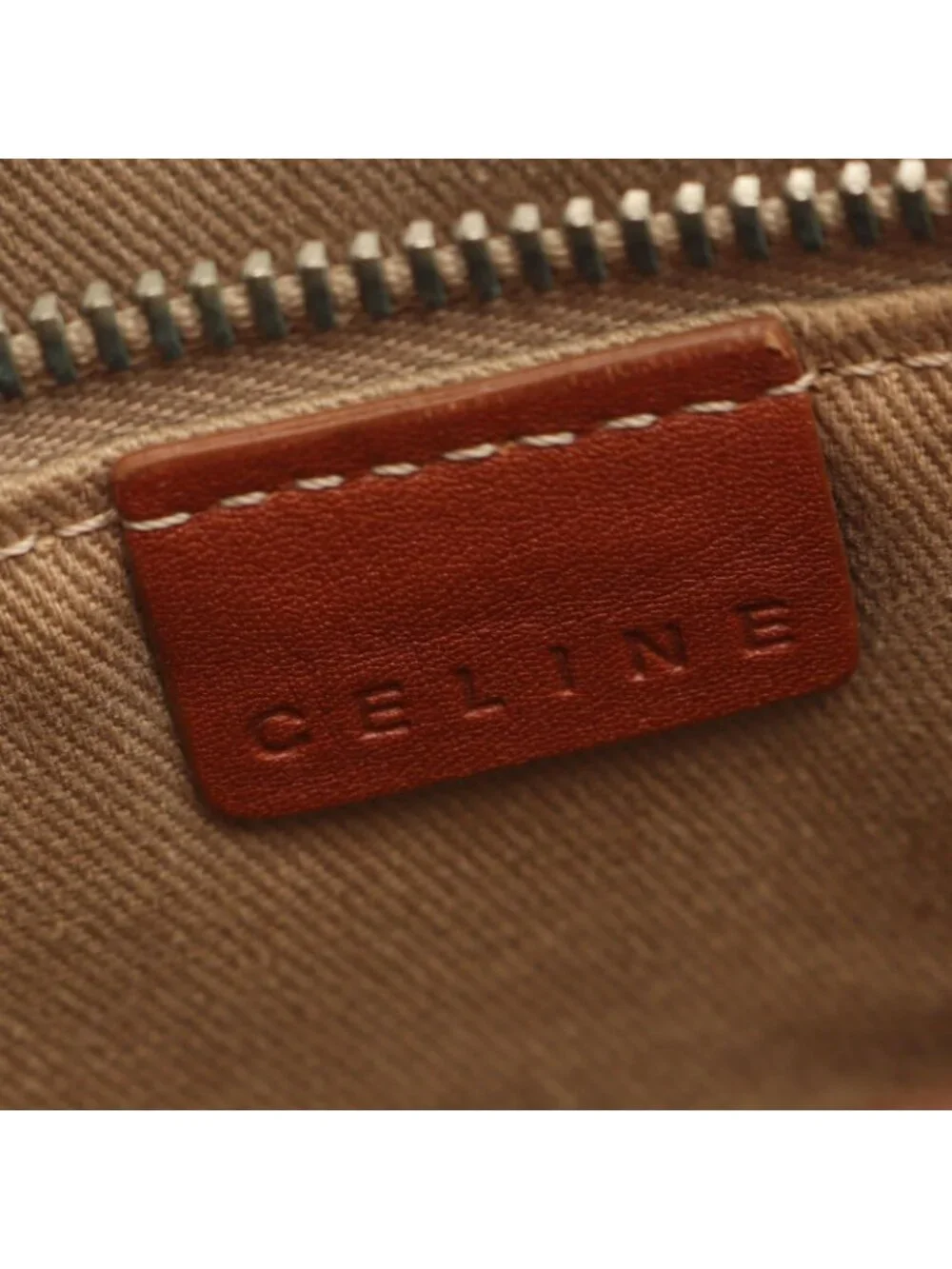 Celine Tote Macadam Beige Brown Canvas Leather